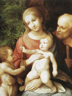 The Holy Family with the Infant John the Baptist by Antonio da Correggio