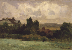 Untitled (houses and trees) by Edward Mitchell Bannister