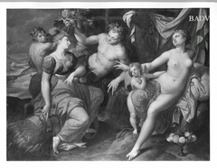 Venus, Bacchus, Ceres, Amor + Satyr by Jacob de Backer