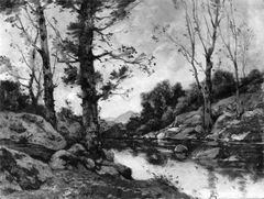 View at Hérisson, Allier by Henri Harpignies