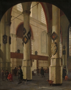 View in the Oude Kerk, Delft by Hendrick Cornelisz van Vliet