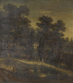 View of the Butterberg in the Tiergarten, Cleves, from the North by Dutch School