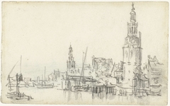 View of the Montelbaanstoren and the Tower of the Zuiderkerk in Amsterdam by Jan van Goyen