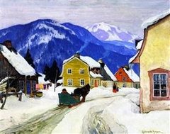 Village laurentien by Clarence Gagnon