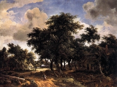 Village Street under Trees by Meindert Hobbema