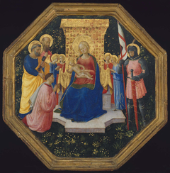 Virgin and Child Enthroned with Saints Peter, Paul and George (?), Four Angels, and a Donor by Fra Angelico