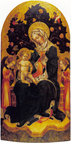 Virgin and Child Enthroned with Worshipping Angels and Prophets by Gentile da Fabriano