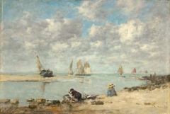 Washerwoman near Trouville by Eugène Boudin