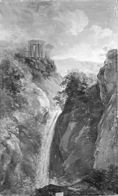 Wasserfall und Rundtempel bei Tivoli by Johann Georg von Dillis