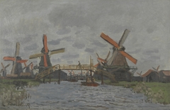 Windmills near Zaandam by Claude Monet