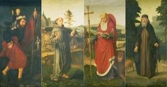 Wings of a Triptych with Saints Christopher, Francis, Jerome, Anthony by Anonymous