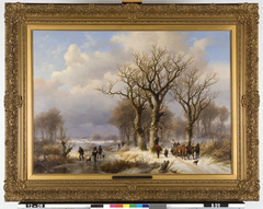 Winters bosgezicht by Johann Bernhard Klombeck