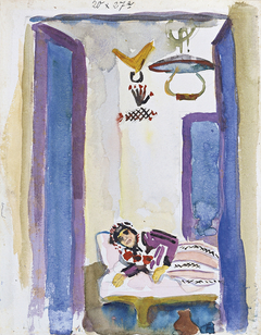 Woman on a Divan by August Macke