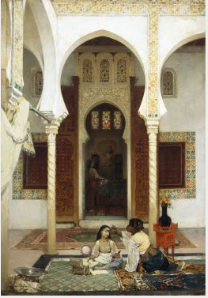 Women in an Eastern Courtyard by Gustave Achille Guillaumet