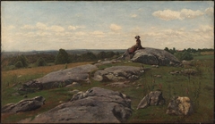 Young Girl in a Rocky Field by William Hart