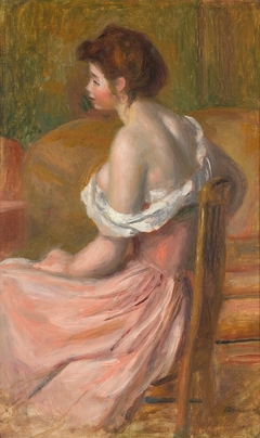 Young woman seated, with neck and shoulders uncovered by Auguste Renoir