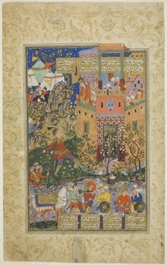 Zal Climbing to Rudaba, page from a copy of the Shahnama of Firdausi by Anonymous