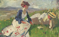 Zwei Frauen am Berg by Franz Marc